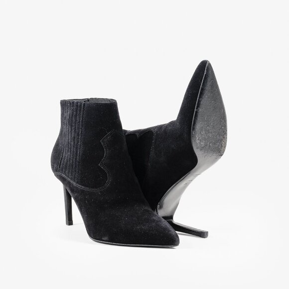 Saint Laurent Black Suede Ankle Boots - Picture 4 of 8